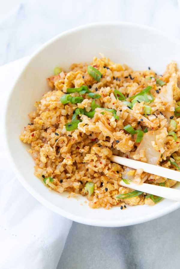 Easy Kimchi Fried Cauliflower Rice Shaped by Charlotte