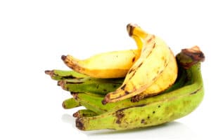 Plantain fruit over white blackground .