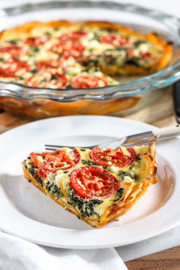 Sweet potato crust quiche