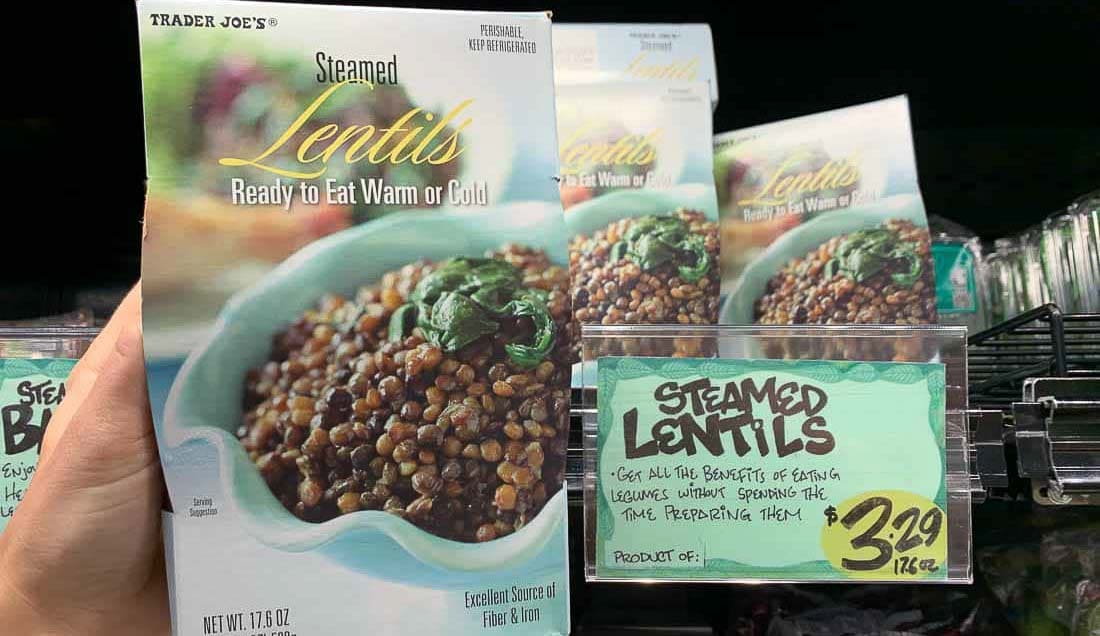 trader joe's steamed lentils