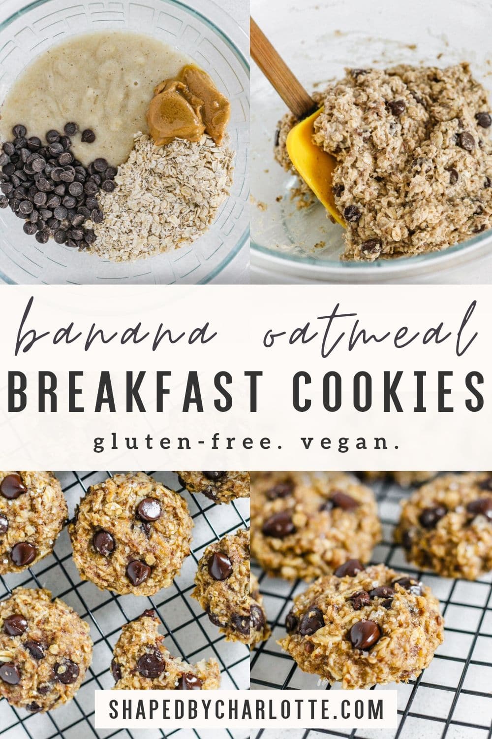 banana oatmeal breakfast cookies pinterest image