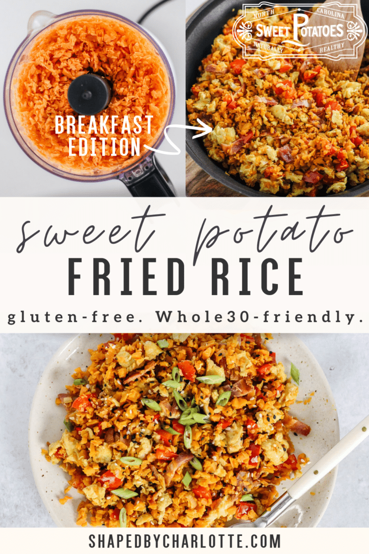 Breakfast fried sweet potato rice pinterest how-to pin