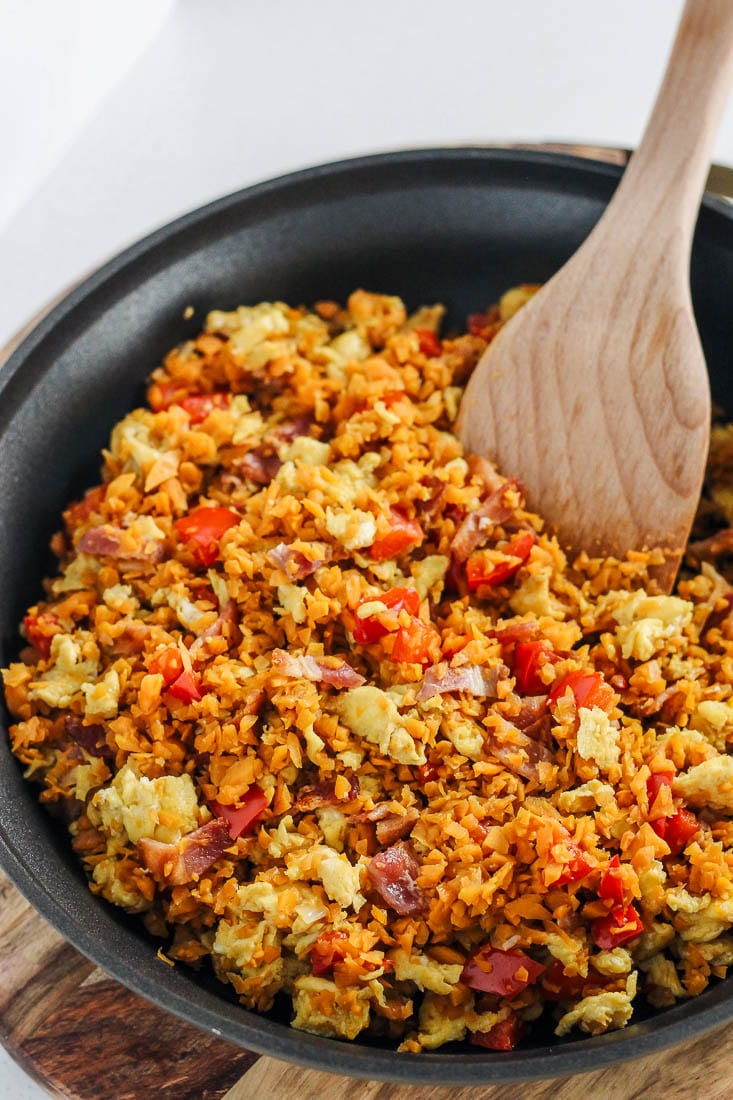 Breakfast fried sweet potato rice