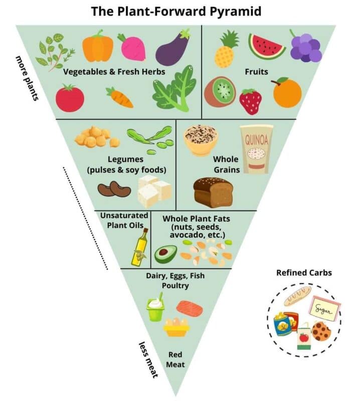 plant-forward diet food pyramid